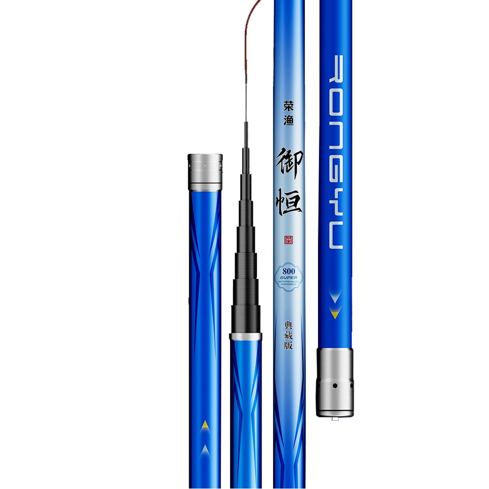 ZFF Cañas de Pescar Rio Super Duro de Fibra de Carbono caña de Pescar caña carpfishing cañas telescopicas 8 m 9 m 10 m 11 m 12 m 13 m(9m)