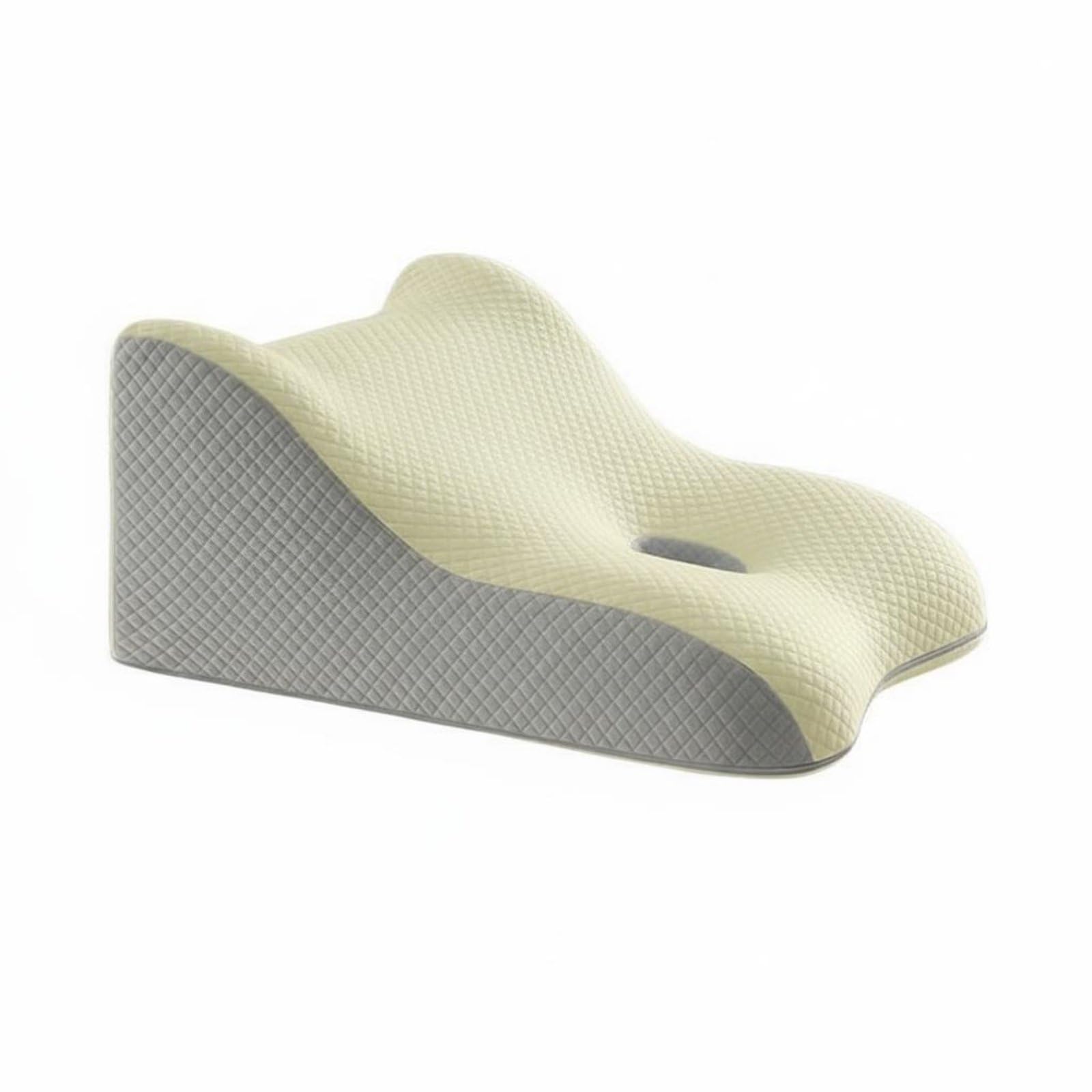 Almohada Lumbar de Espuma Viscoelástica con Diseño 30 Grados Cojín de Cintura Ergonómico Zona de Soporte Diferenciada Cubierta Transpirable Adecuada, Gris Azulado, 60-50-30cm