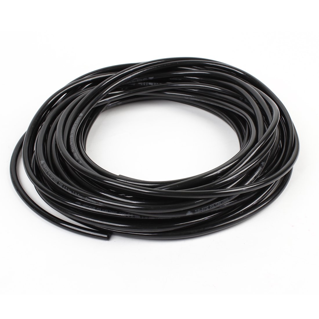 sourcing map Nero 8mm OD 5mm ID 20 Metri 65.6Ft Pneumatico PU Aria Tubo Tubo flessibile