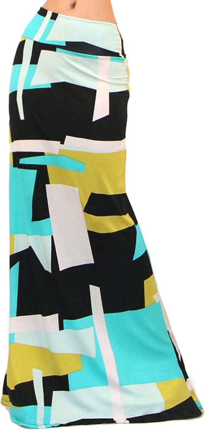 GotStyle Vivicastle Women's USA Spand Long Solid Rayon Foldover Maxi Skirt