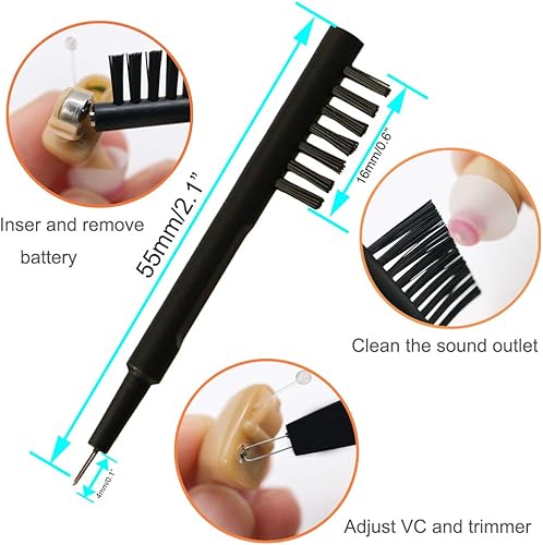 Miniatura 2 de 8 herramientas de limpieza de amplificador de audífonos auricularesAirpods limpiadores de cepillos con funda