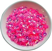 Vista 10 de 4.23 oz Loose Sequins,6 mm Cup Iridescent Spangles for DIY,Glitter Flower Embroidery Sequins for Jewelry Making Handmade Decorations(White 1)