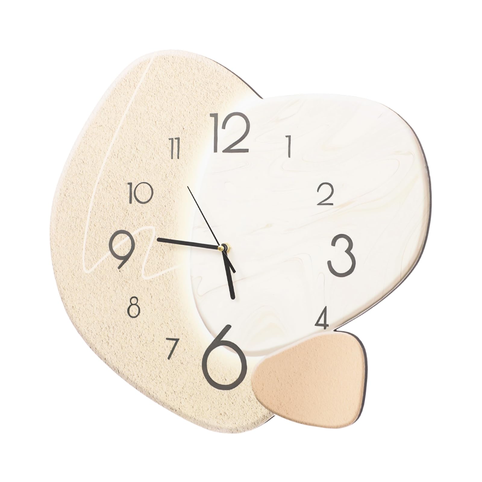 Kreative Wanduhr Moderne Dekorative Wanduhr Mit 3 Stein Design Leise Quarzwerk 40x37cm Leichtgold Für Schlafzimmer Wohnzimmer Büro