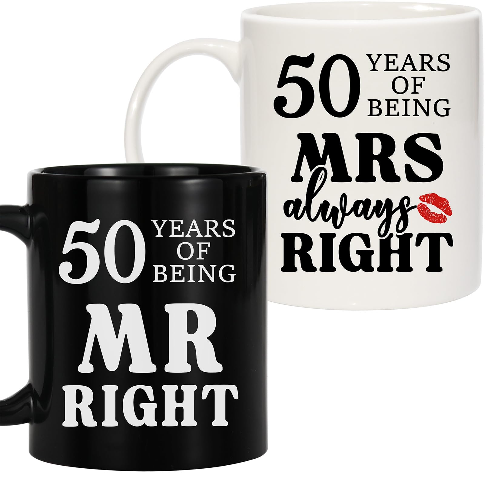Anniversary Presents For Couple, Mr And Mrs Coffee Mugs, 50th Happy Anniversary Ideas, Wedding Anniversary Christmas Gifts For Couple, His And Hers Gifts, Mr. Right Mrs Always Right Coffee Mugs