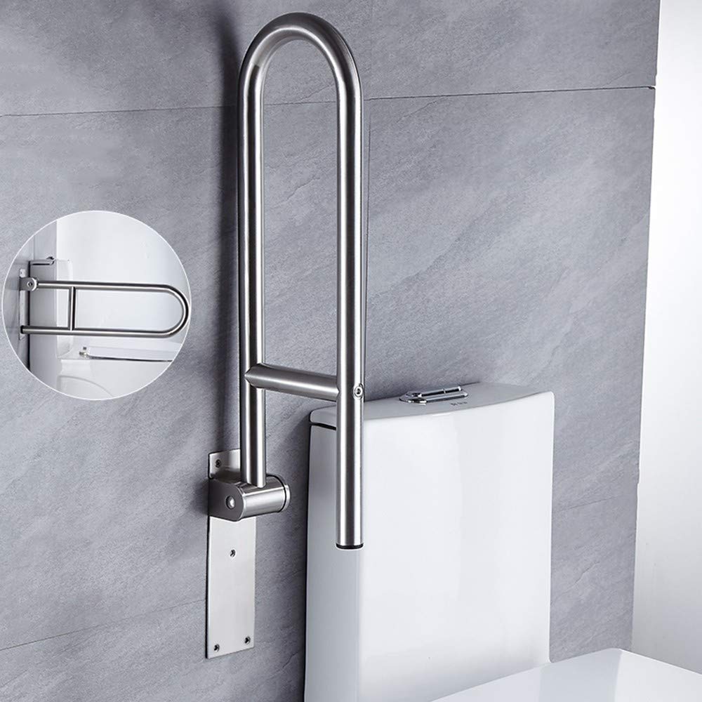 Maniglia di Sostegno Pieghevole a 90° per disabili Maniglia di Sostegno in Acciaio Inossidabile per Anziani nella Toilette e nel Bagno Supporti di Sicurezza Guide Antiscivolo 60 cm