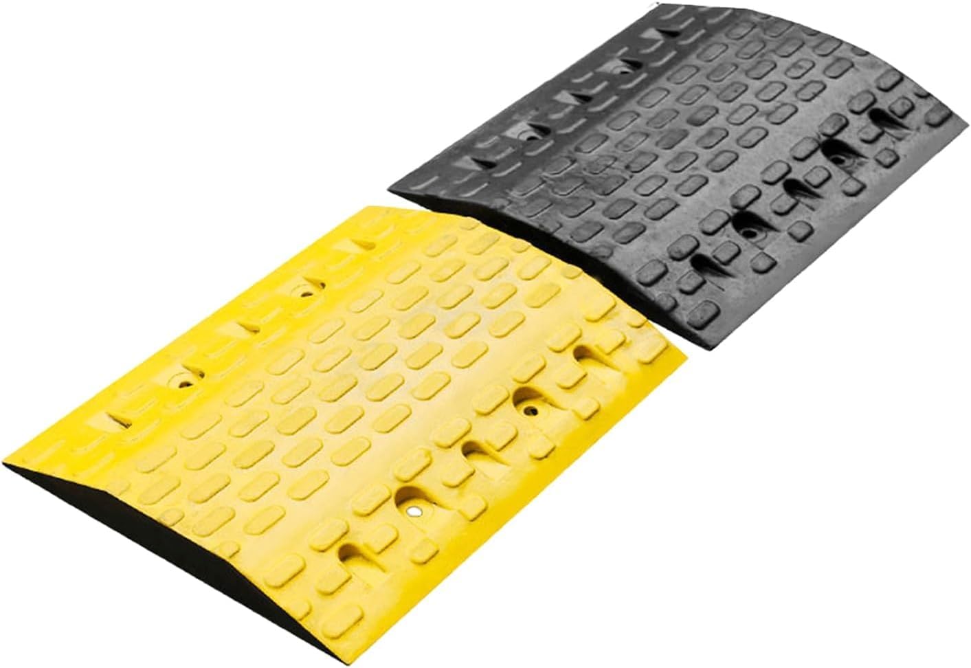 Reductores De Velocidad De Goma (Paquete De 2) - Kit De Rampas De Tráfico Resistentes para Asfalto Y Hormigón - Solución Duradera De Seguridad Vial para 48.8x38x4.7CM