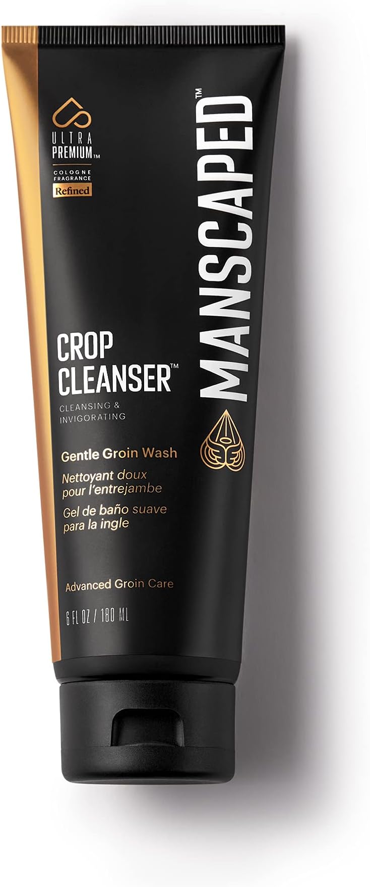 MANSCAPED® Crop Cleanser® Groin Wash, Men’s UltraPremium Invigorating Formula for Below-The-Waist Cleaning, Refreshing Shower Gel For Men Infused with Vitamin E and Aloe, Vegan body wash (6 oz)