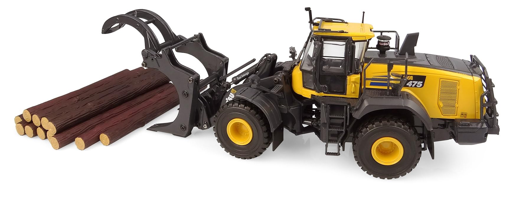 Universal Hobbies Cargador Komatsu WA475-10 con Pinza para Troncos