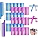 Produktbild 80 Stück Haar Dauerwelle Ruten Set 2 Größen Friseursalon Lockenwickler für natürliches Haar Kaltwellenruten Friseur Styling Werkzeuge (1,9 cm und 0,9 cm, Blau und Lila Rot)