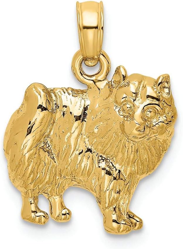 FJC Finejewelers 14k Yellow Gold Pomeranian Dog Charm