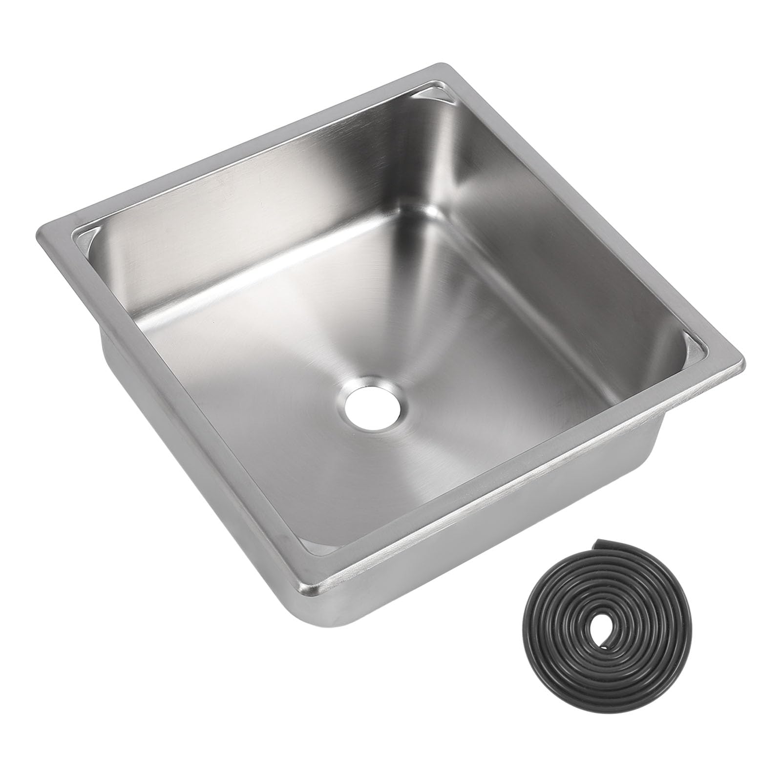 Fregadero de cocina pequeño Eujgoov de acero inoxidable 304 y un solo tazón de 13.8 pulgadas