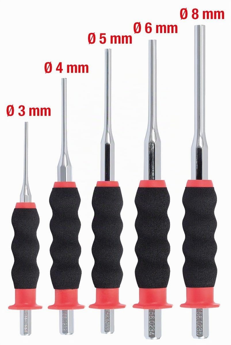 KS Tools 156.0230 Juego de punzones CrMo, 5 pzs, forma cilíndrica | Jeu de chasses, forme cylindrique, 5 pcs