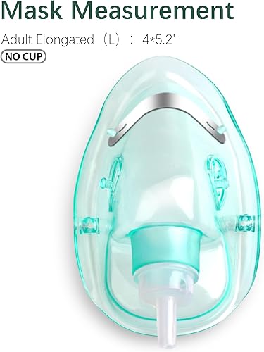 Miniatura 10 de Paquete de 2 mascarillas de oxígeno para rostro adulto con tubo de 6.6 pies y correa elástica ajustable, talla M