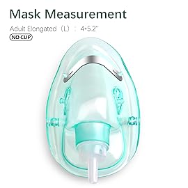 ANSNF 2 Pack Oxygen Mask for Face Adult with 6.6\' Tube & Adjustable Elastic Strap - Size L - NO Cup