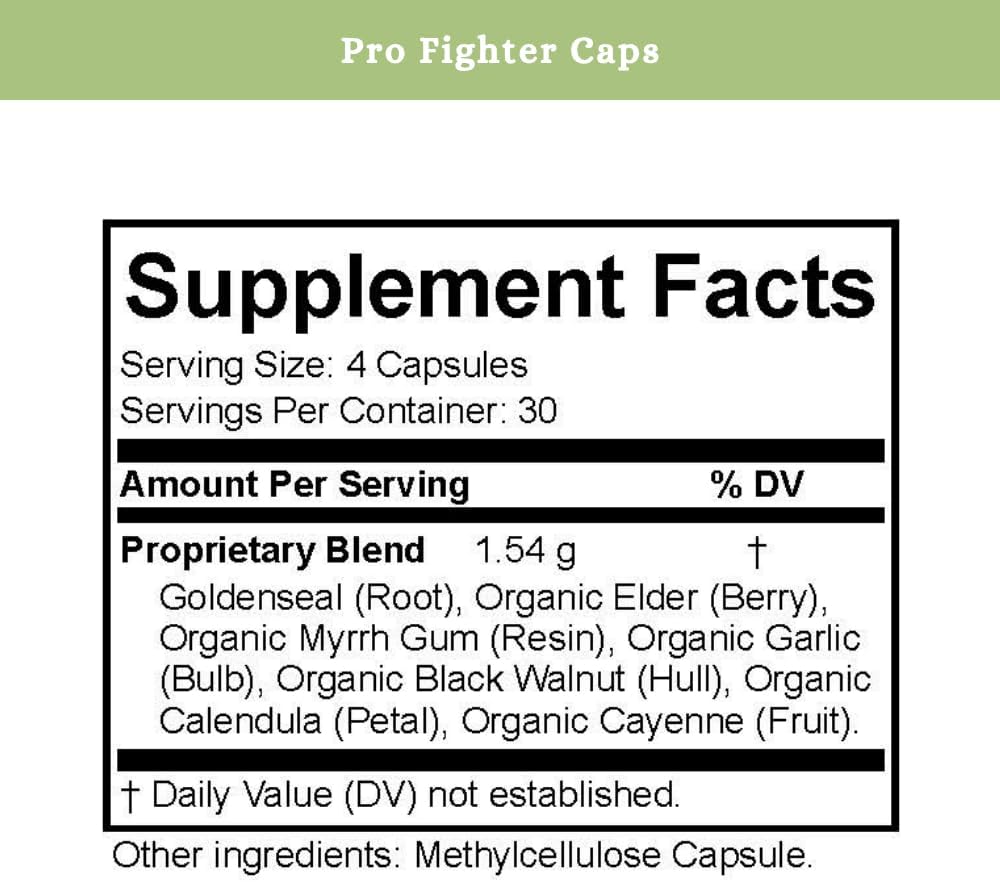 SPRIGS Pro-Fighter Immunity Optimizer Supplement 120 Capsules | Comprehensive Immune Support with Goldenseal & Organic Elderberry & Garlic for Your Body's Natural Lymphatic Response & Overall Wellness - Image 5