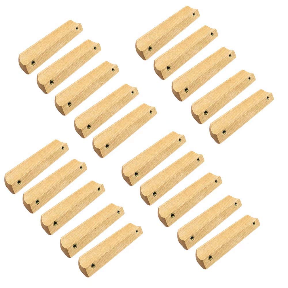 pomos de madera para puertas, pomos para cajones, Tiradores de madera for cajones de 20 piezas, tiradores de armarios de cocina, muebles, armarios, armarios, tiradores de cajones, tiradores, CC 64mm (