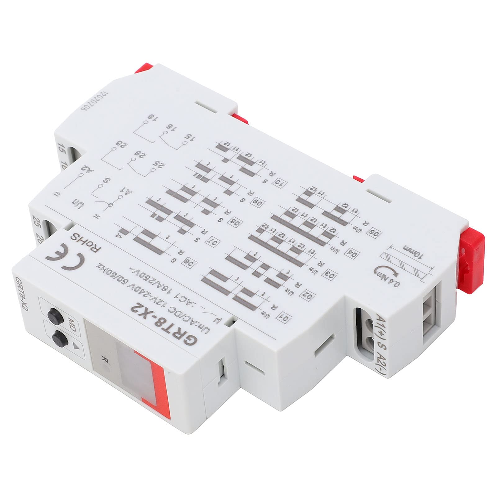 Temporizador de retardo de relé de Tiempo con Pantalla Digital y Rango de temporización Ajustable - CA 12 V - 240 V - Carcasa de ABS Retardante de Llama para Interruptor de