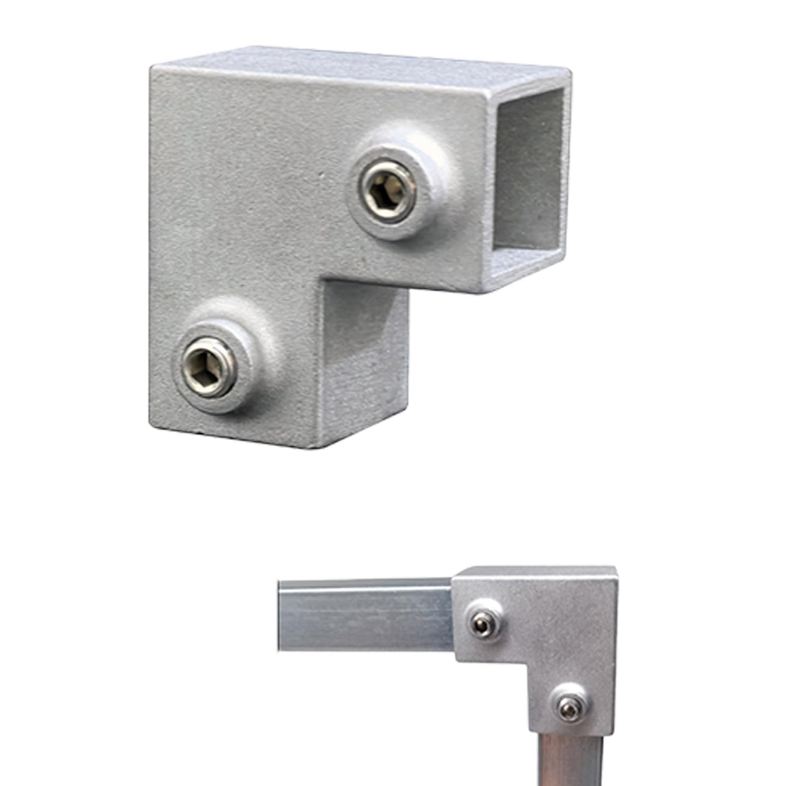 Alloneslife 25X25 Elbow Aluminum Alloy Square Tube Connector Replacement Connection Fastener Fixed Joint 3 Way Elbow Pipe Fitting Easily Install Square Pipe Fixed Joint Storage Rack Connector