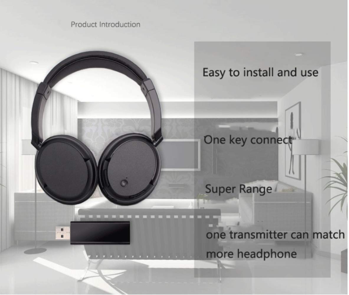 Wielofunkcyjny bezprzewodowy zestaw słuchawkowy do telewizora Słuchawki zestaw słuchawkowy kina domowego do komputera PC Słuchawki muzyczne MP3 Obsługa funkcji FM Double the comfort