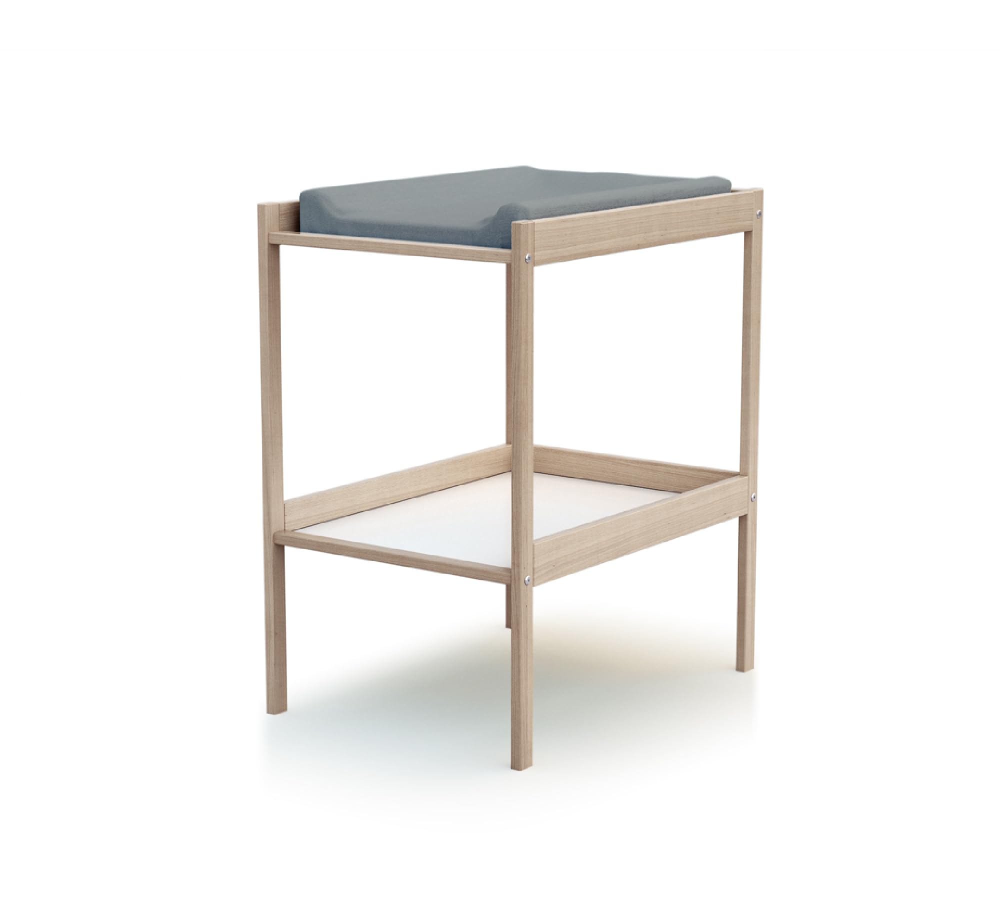 WEBABY - Cuna bebé y meuble cambiador madera - Haya Cruda - 60 x 120