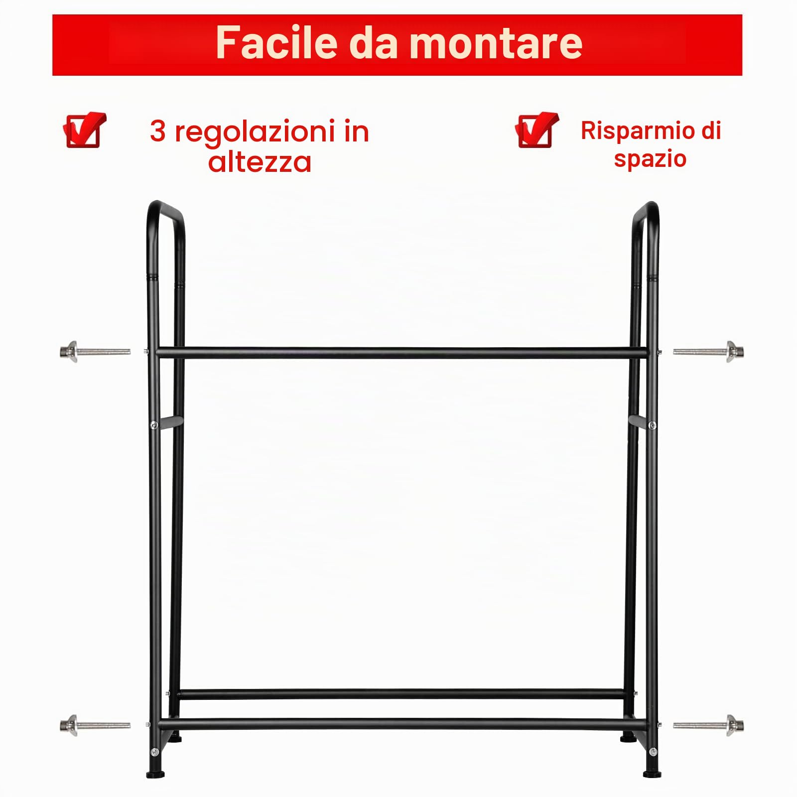 Supporto per 8 Pneumatici, Supporto per Gomme 107 x 46 x 117 cm, Supporto per Cerchi per Pneumatici Auto, Capacità di Carico 180 kg, Supporto per Cerchi con Copertura Protettiva, Regolabile in