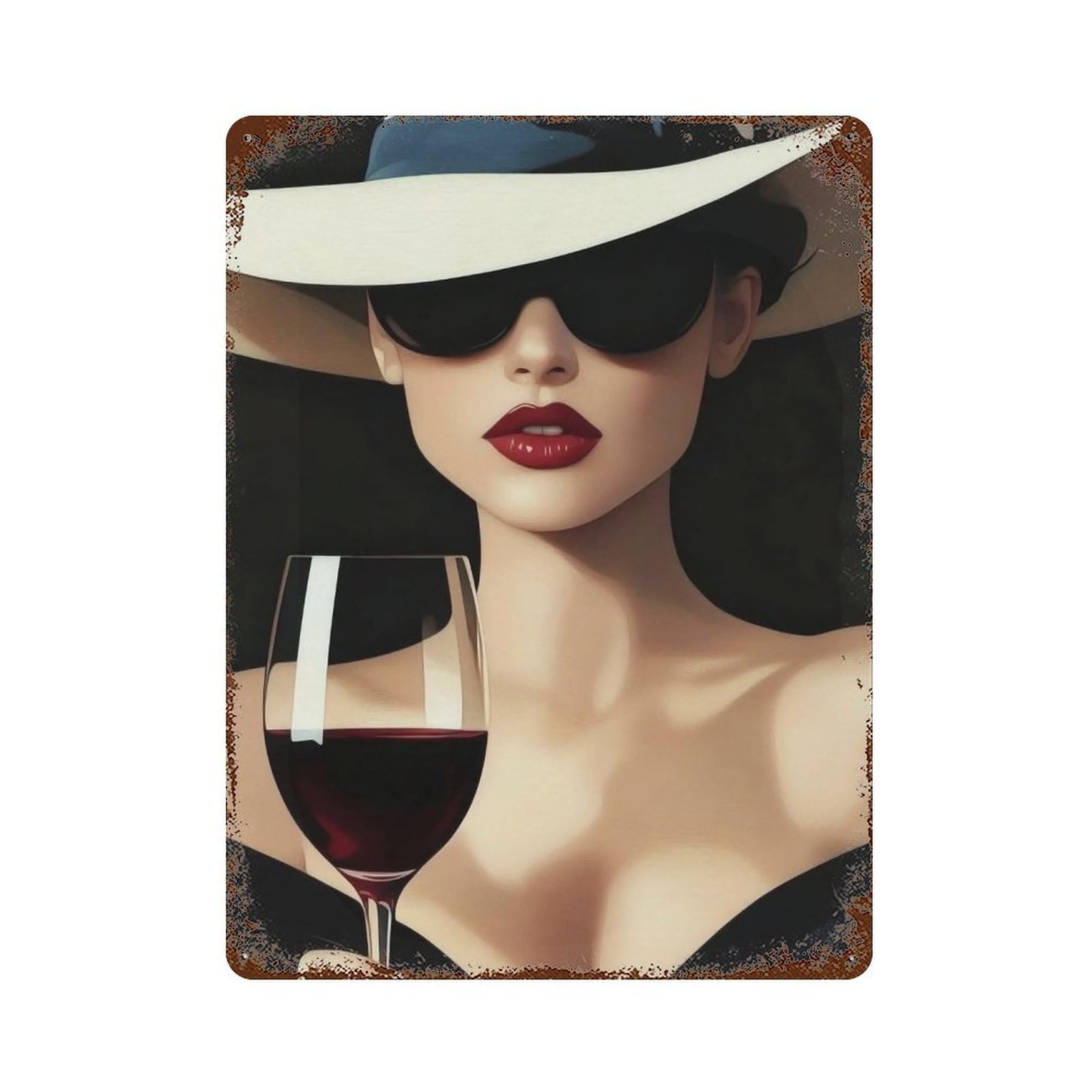 YHGERTKU Black Vintage Seductress 02 Wall Art Retro Iron Vintage Metal Tin Sign Poster Modern Decor for Living Rooms Gift 40x30cm