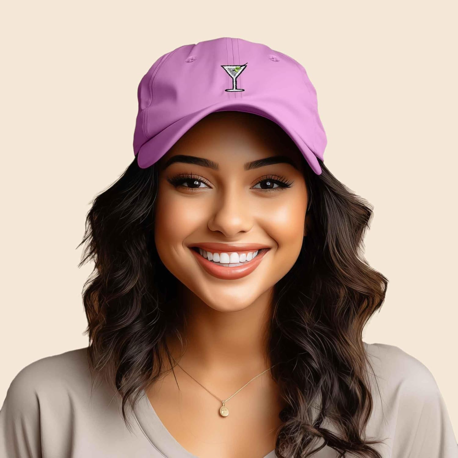 DALIX Martini Embroidered Cap Cotton Baseball Cute Cool Dad Hat Womens