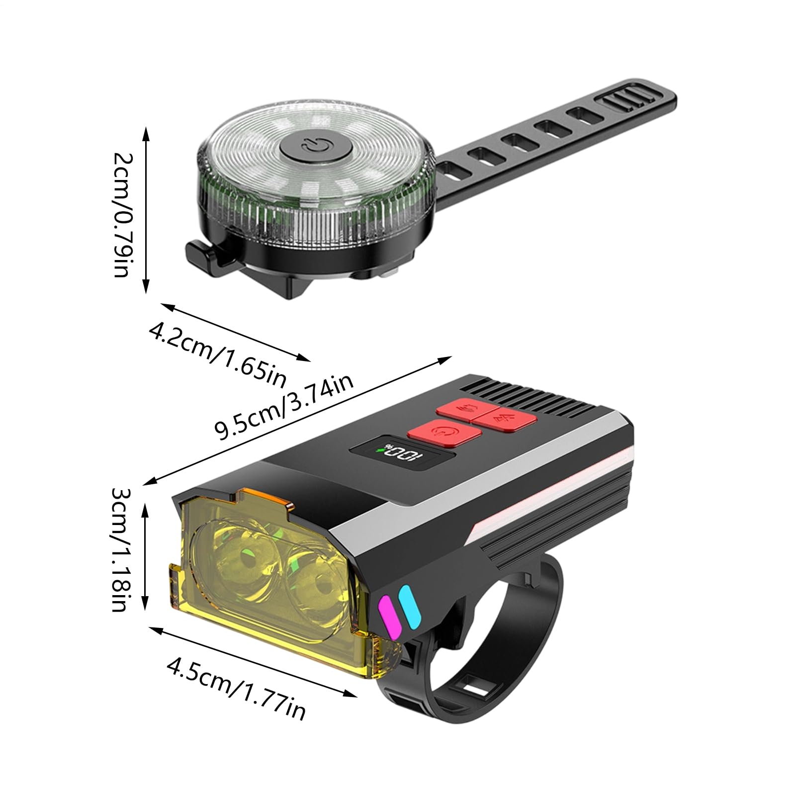 LED per Bicicletta, Ricaricabile Molto Luminoso con, Set Faro E Fanale Posteriore LED Della Bicicletta, per Adulti Uomini Donne Scooter VAE Mountain Strada Ciclismo Navetta