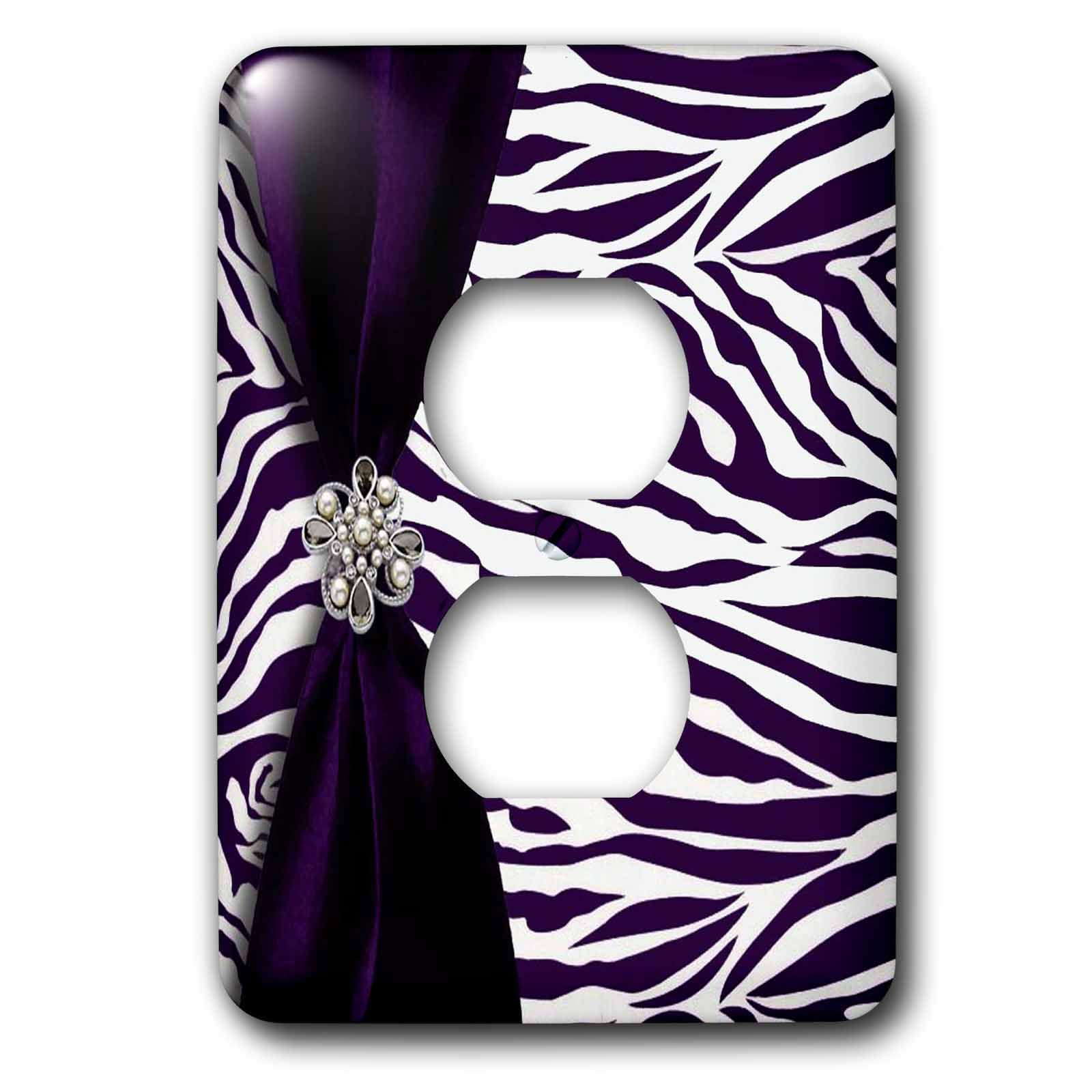 Cache-prise zèbre violet 3dRose LSP_40369_6 pour décoration de chambre ado