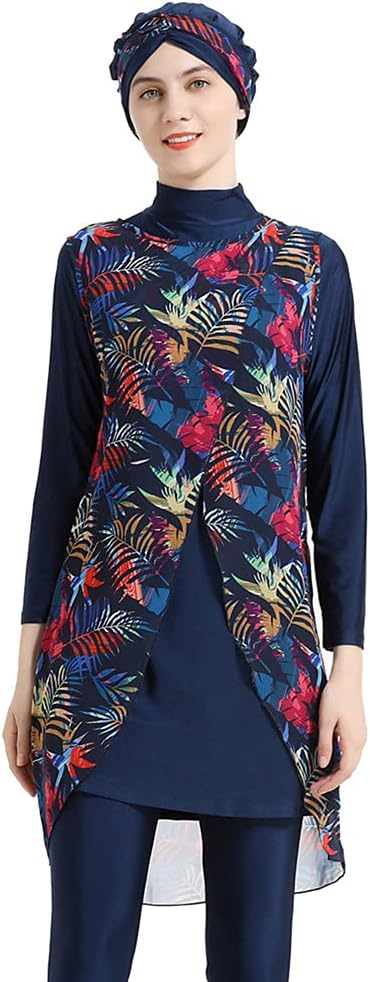 Muslim Swimsuits for Women Floral Modesty Swimwear Islamic Hijab Burkini Beachwear Tankini Swimming Suit