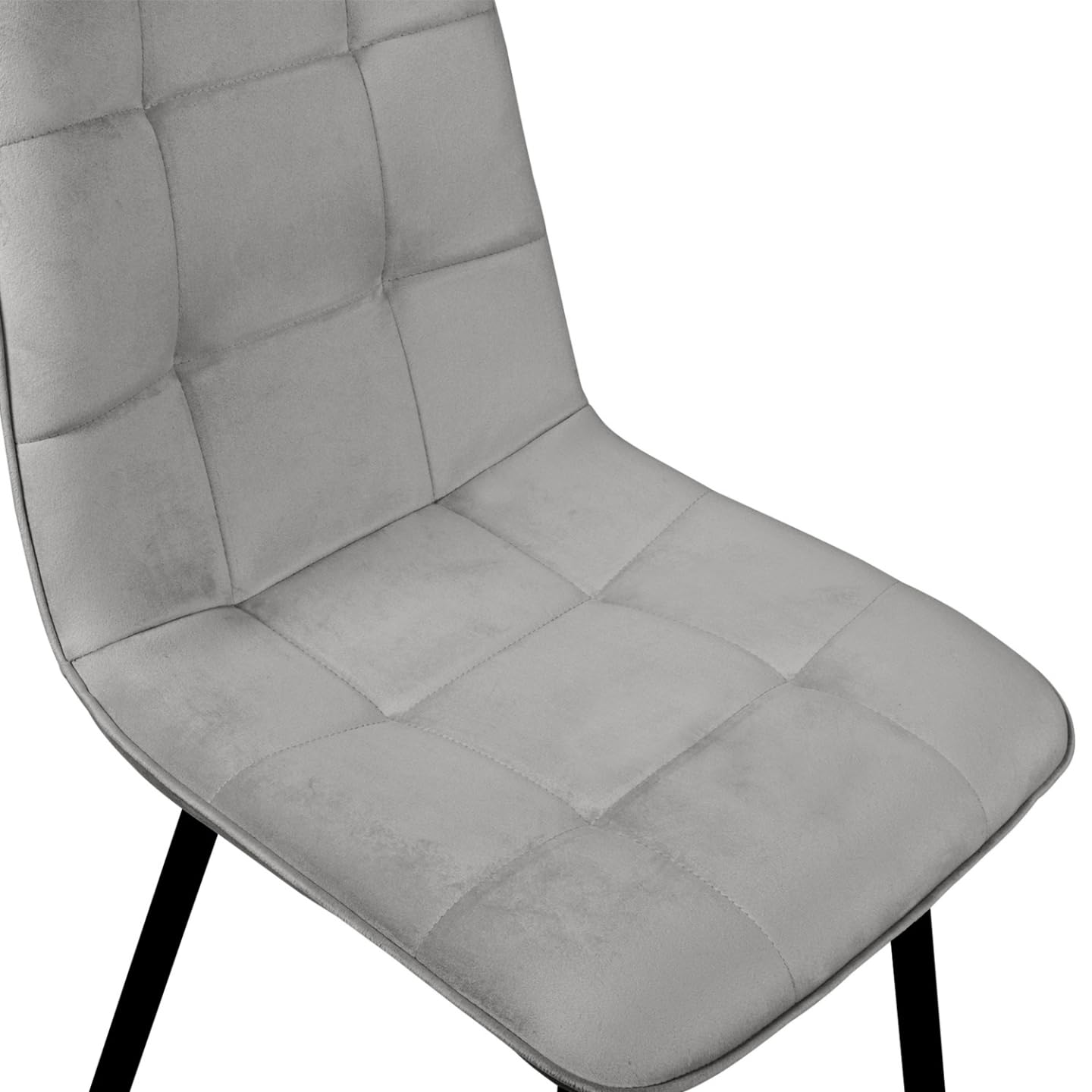 IDMarket - Lote de 4 sillas de comedor MILA de terciopelo gris claro