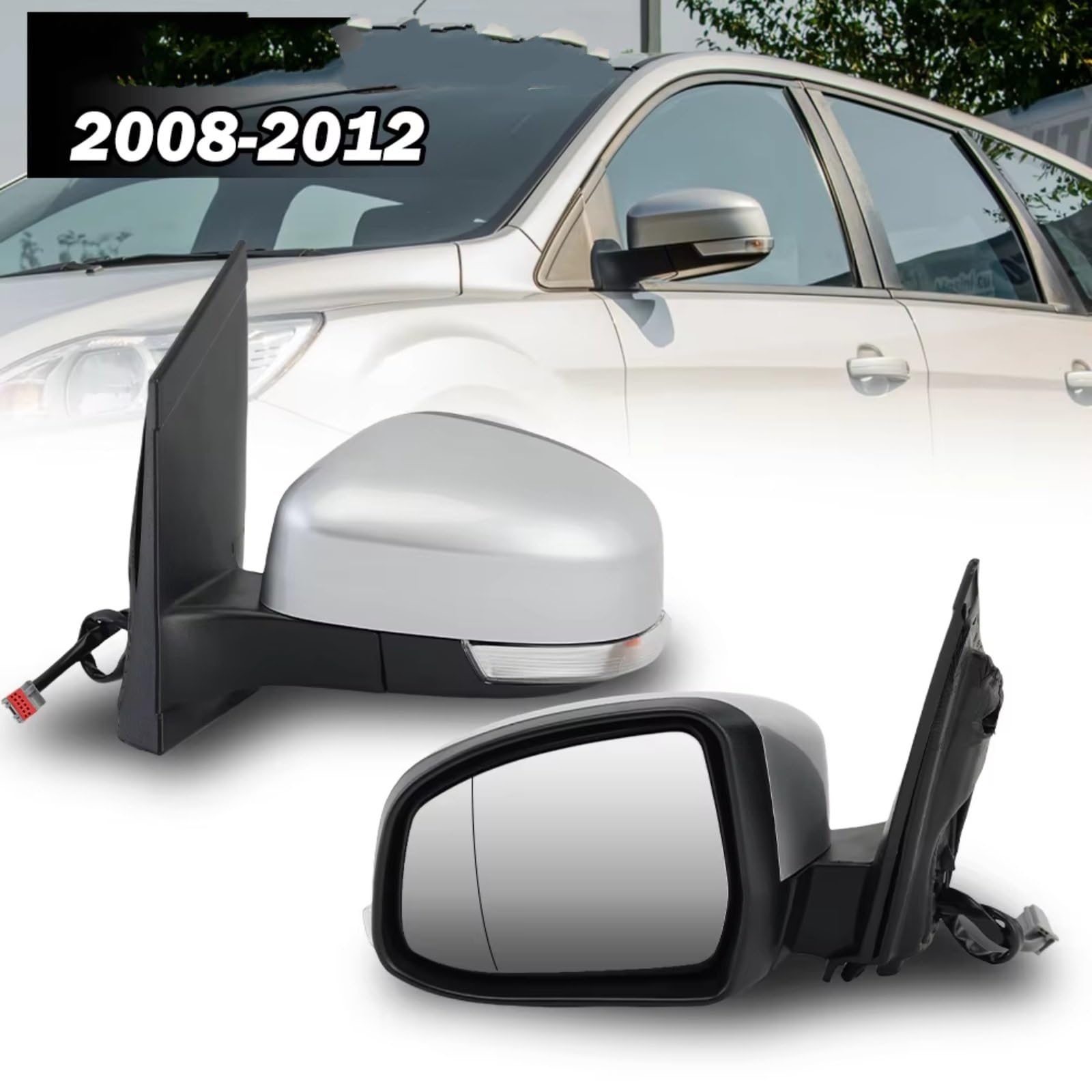 Specchietto Retrovisore Esterno Per Ford Per Focus Mk2 2008-2011 Kit Di Accessori Anteriori Auto Con Indicatori Di Direzione Riscaldati E Specchietti Laterali(Giusto)