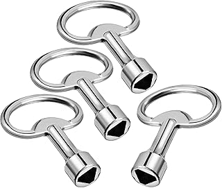 Litensh Lot de 4 clés triangulaires triangulaires, Clés Triangulaires Carré Métalliques Clé D'armoire Utilitaire L'armoire Distribution Clé Boîte Compteur éLectrique pour Radiateur D'armoire