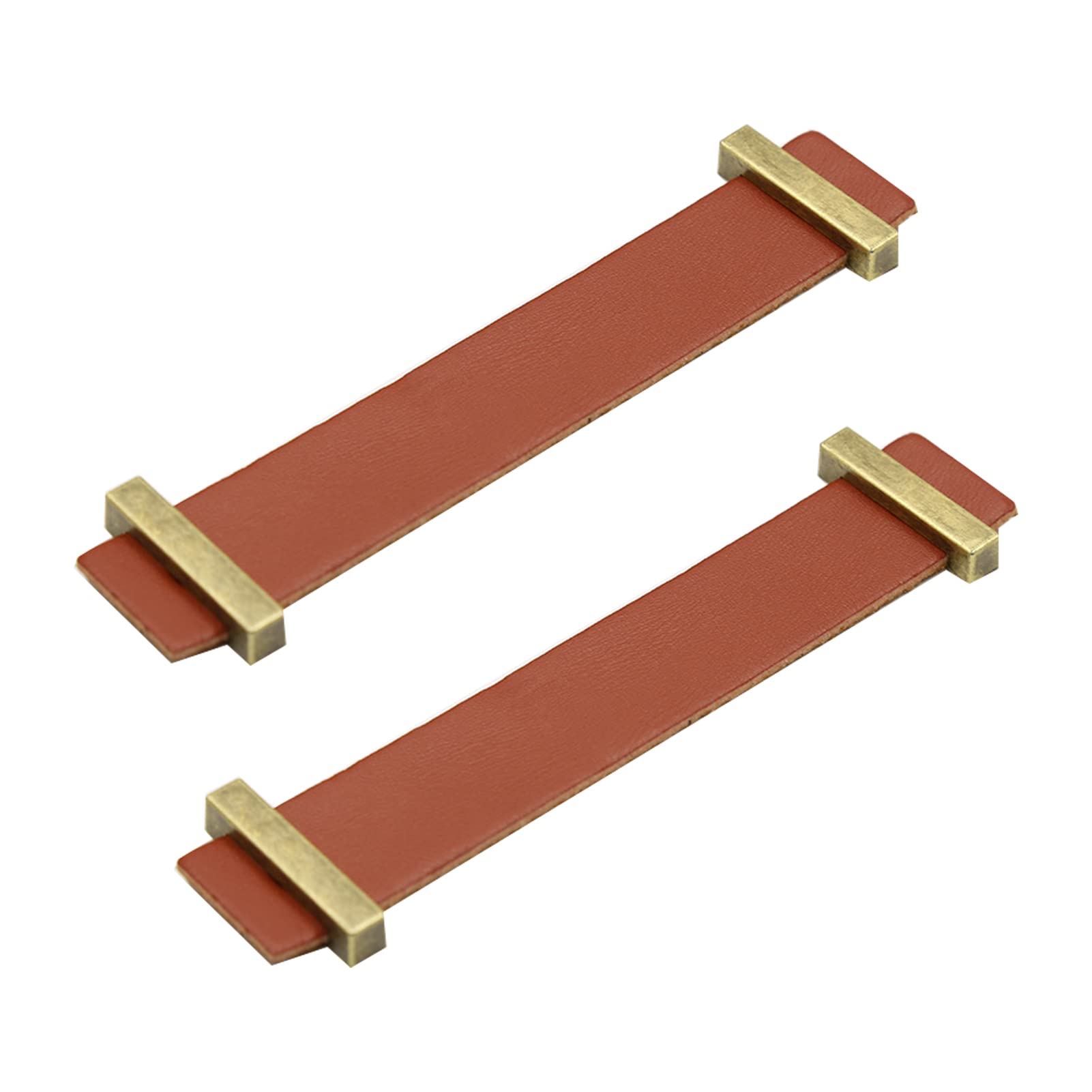 Lqzaxsrdr A Leather Handles, Leather Loop Knobs 2 Pieces Multicolor Multiple Sizes For Cupboard Drawer Diy(,Hole Distance 128Mm)