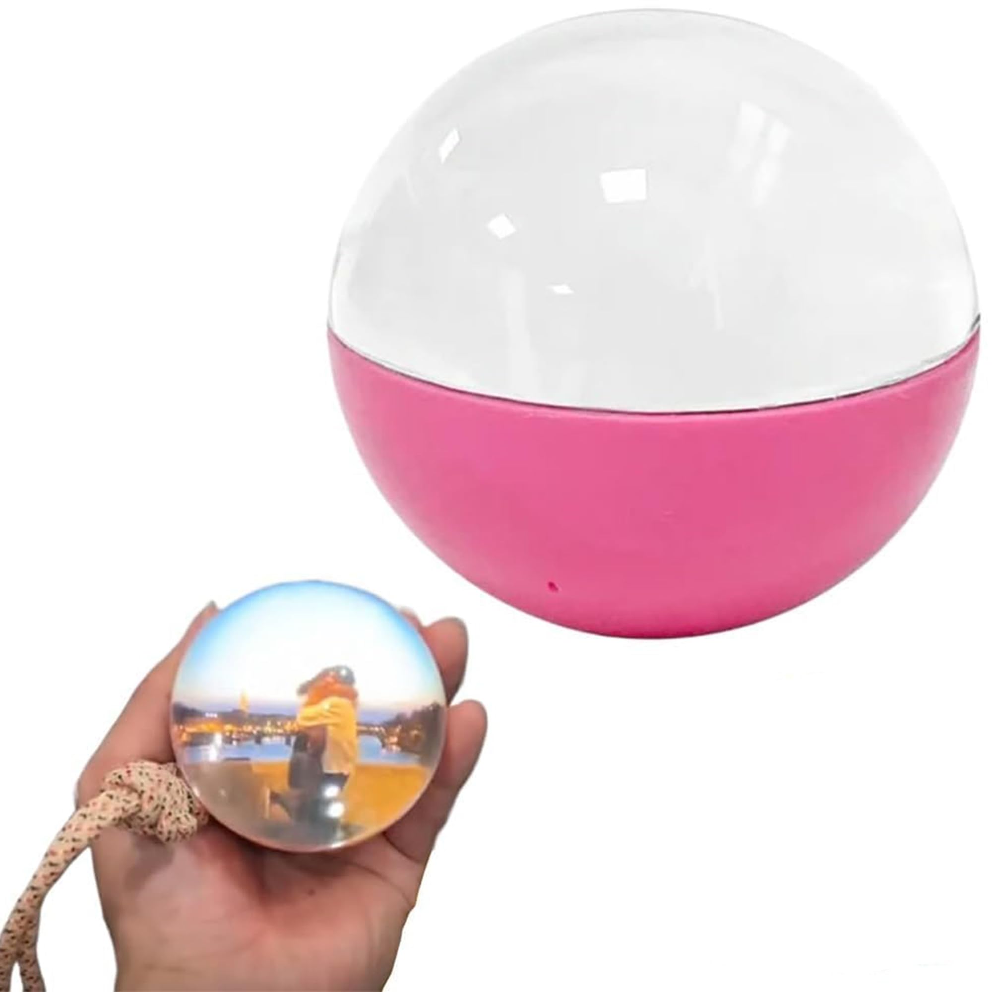 3D Ultrasound Crystal,2.7" Crystal Ball Digital Display,Crystal Ball Digital Photo Album-DIY Video Display Sphere-Crystal Ball Digital Video,Customizable Gift with Electronic Screen(7cm / 2.7in,Pink)