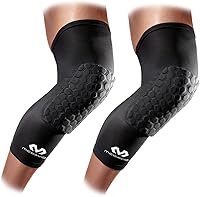 McDavid Hex Knee Compression Sleeves with Padding - Pair for Basketball, Volleyball, Weightlifting & Sports Protection