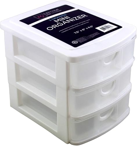 Dependable Industries inc. Essentials Organizador de plástico de 3 cajones Mini Maquillaje HBA Cosmetics Arts & Crafts Escritorio Stationary (gris)