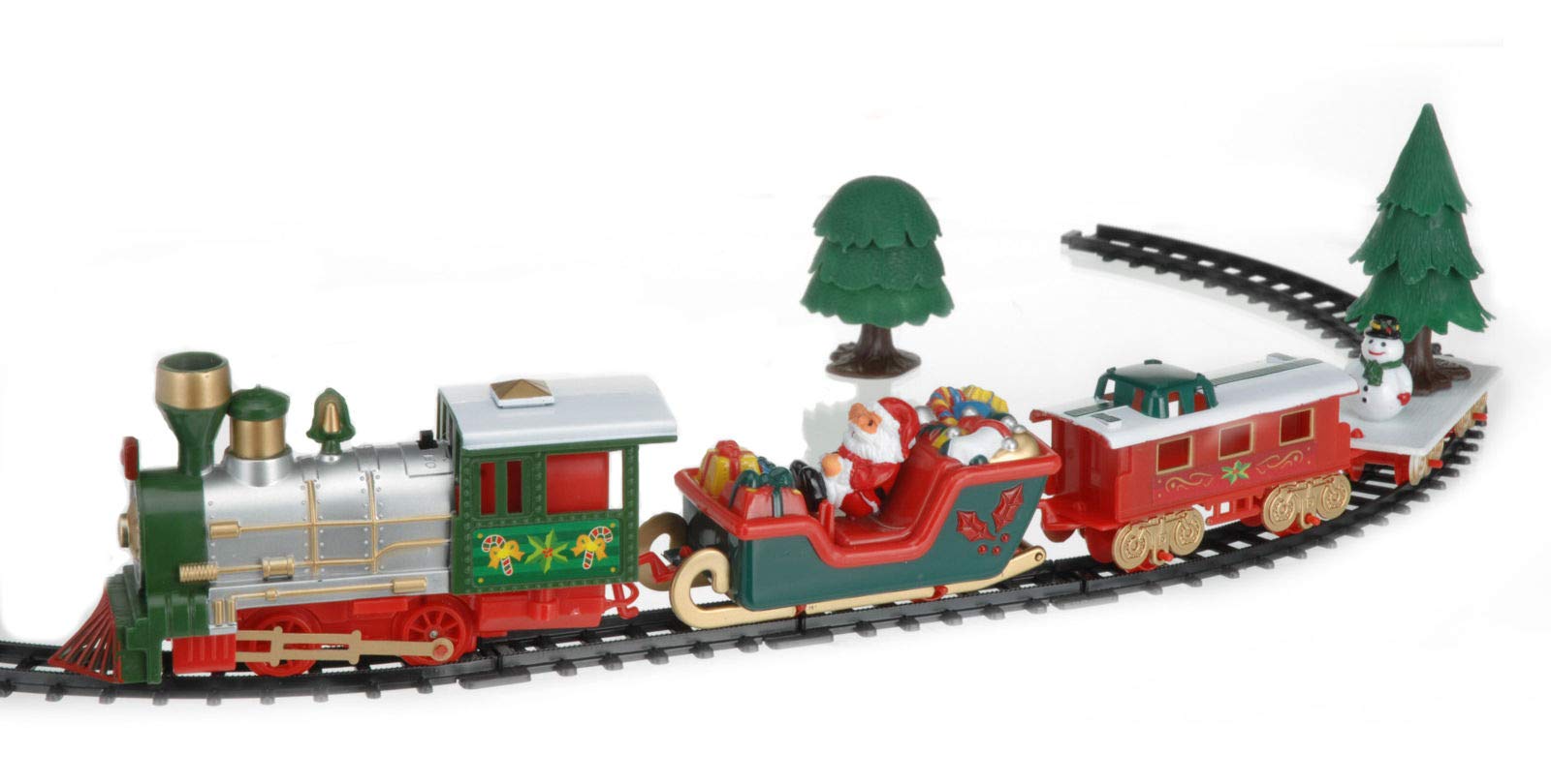 Deko Weihnachtszug rot 91x44 cm - 22 Teile - spielt Weihnachtsmusik