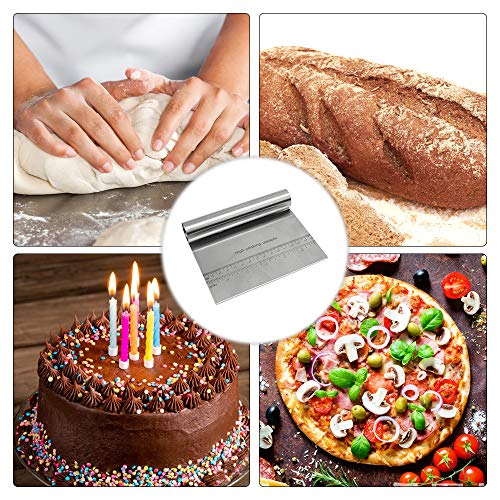 Honorall Raspador de massa Chopper Cortador de Pizza de Aço Inoxidável Cortador de Pizza com Escala