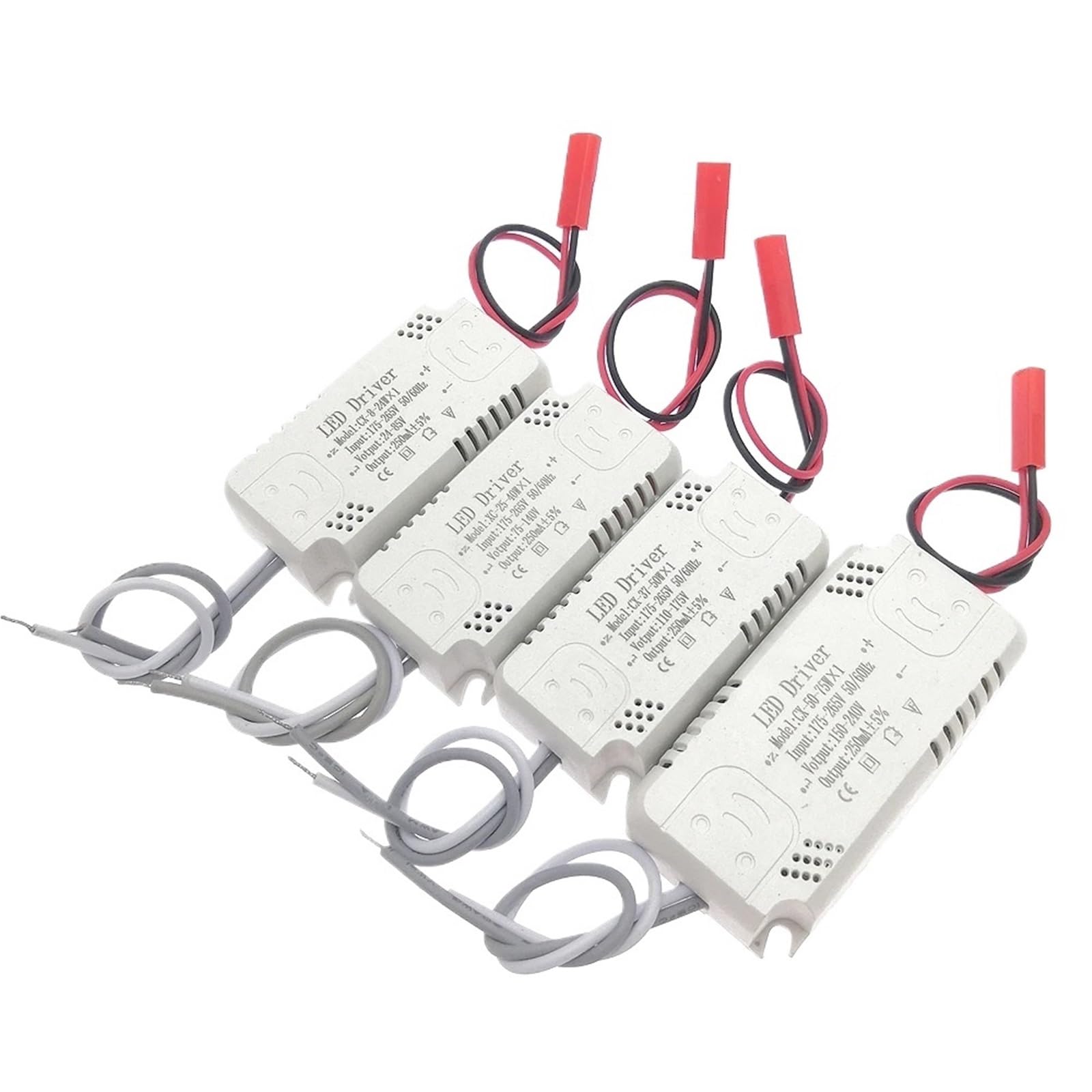2pcs 250mA LED Driver 8-24W 25-40W 37-50W 50-75W AC175-265V Power Supply Lighting(8-24x1W)