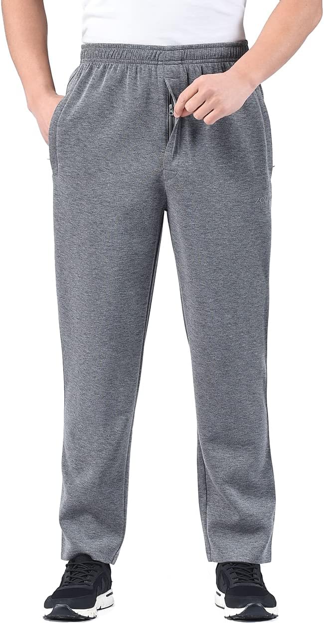 Zoulee New Men's Classic Drawstring-Waist Jogger Pants Sweatpants with Zipper Fly - Image 6