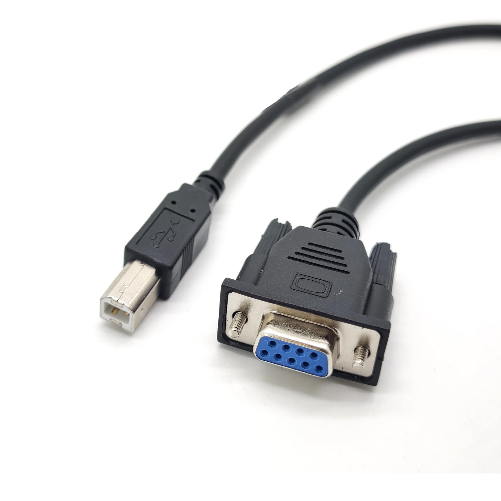 Câble adaptateur USB B Port d'impression mâle vers DB9 femelle RS232 Câble série DB9 vers USB type B Câble adaptateur d'imprimante de transmission de données 1,5 m