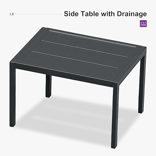 Miniatura 8 de PURPLE LEAF Sillón reclinable de aluminio para exteriores, 2 piezas, con ruedas y reposabrazos, para piscina, patio, playa, color beige