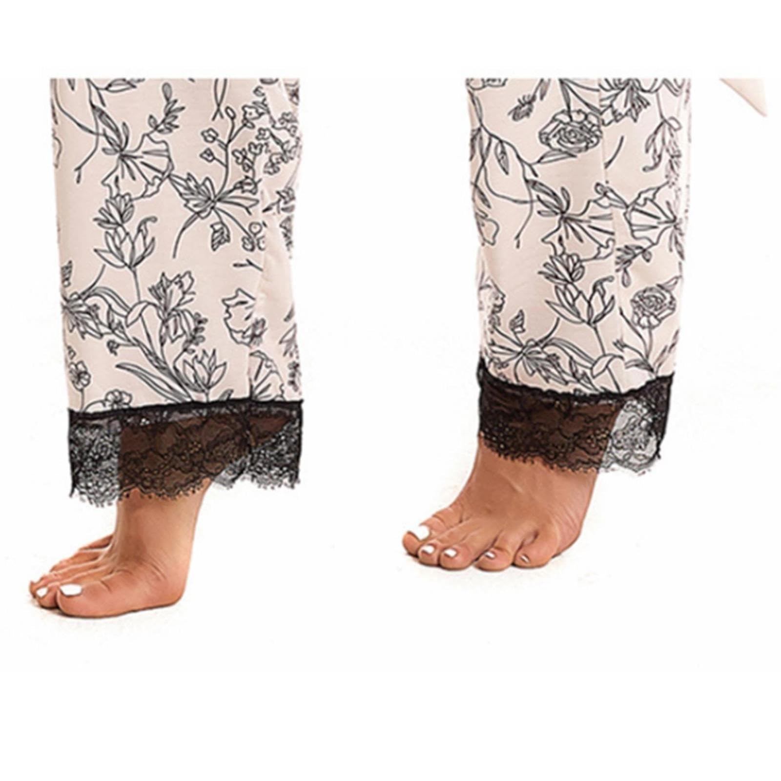 Pigiama da donna 3 pezzi Set Cami Vest Pantaloni lunghi larghi