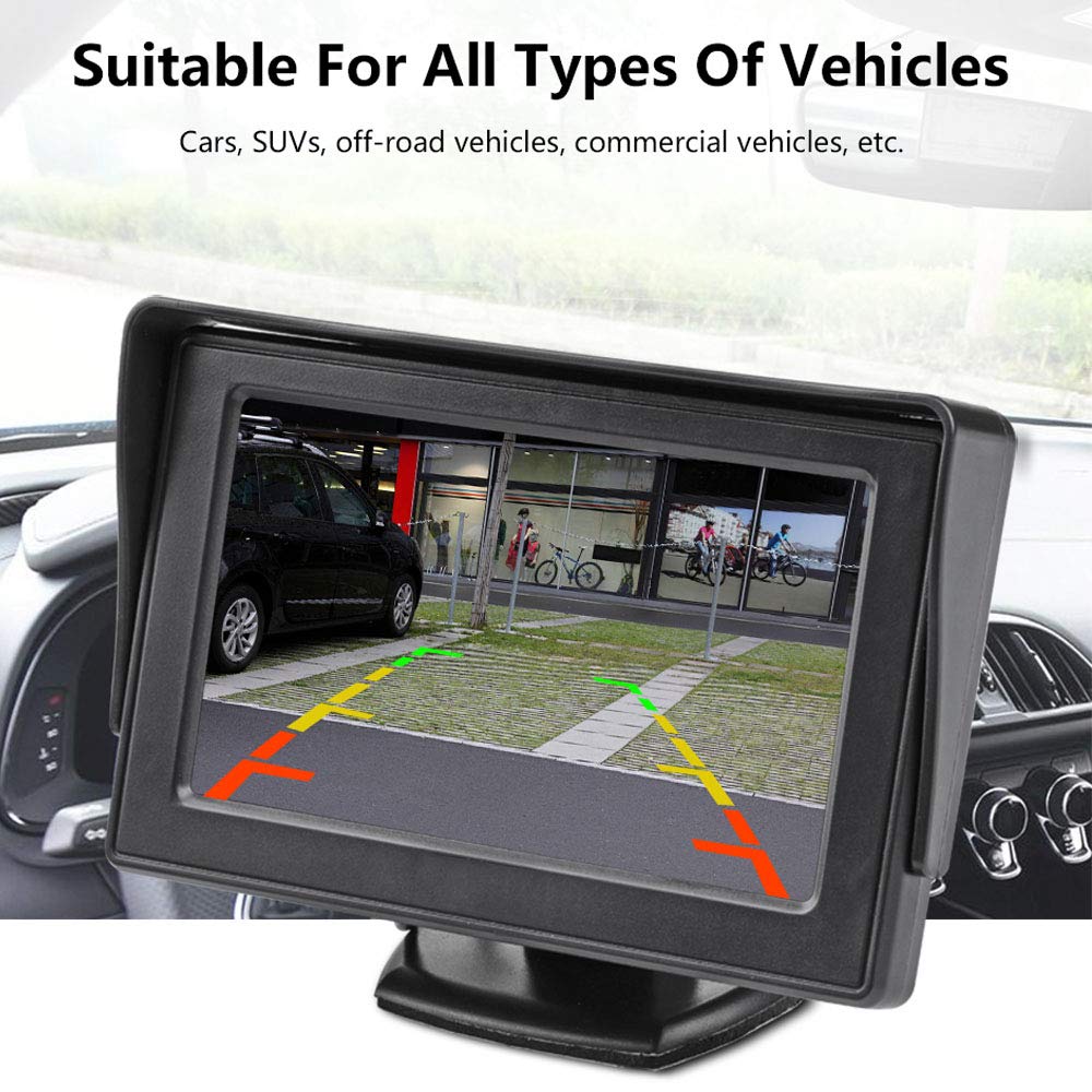 Schermo mini RCA da 4,3 pollici Digital TFT LCD 800 * 480 Parcheggio nel cruscotto Sistema di assistenza al parcheggio Schermo 2 RCA per auto
