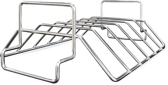 Rib Racks for Big Green Egg, Turkey Roasting Rack Smoking and Grilling Rib Rack, Big Green Egg Accessories, for Large and XLarge Big Green Egg,18" or Bigger Kamado Grill, Stainless Steel