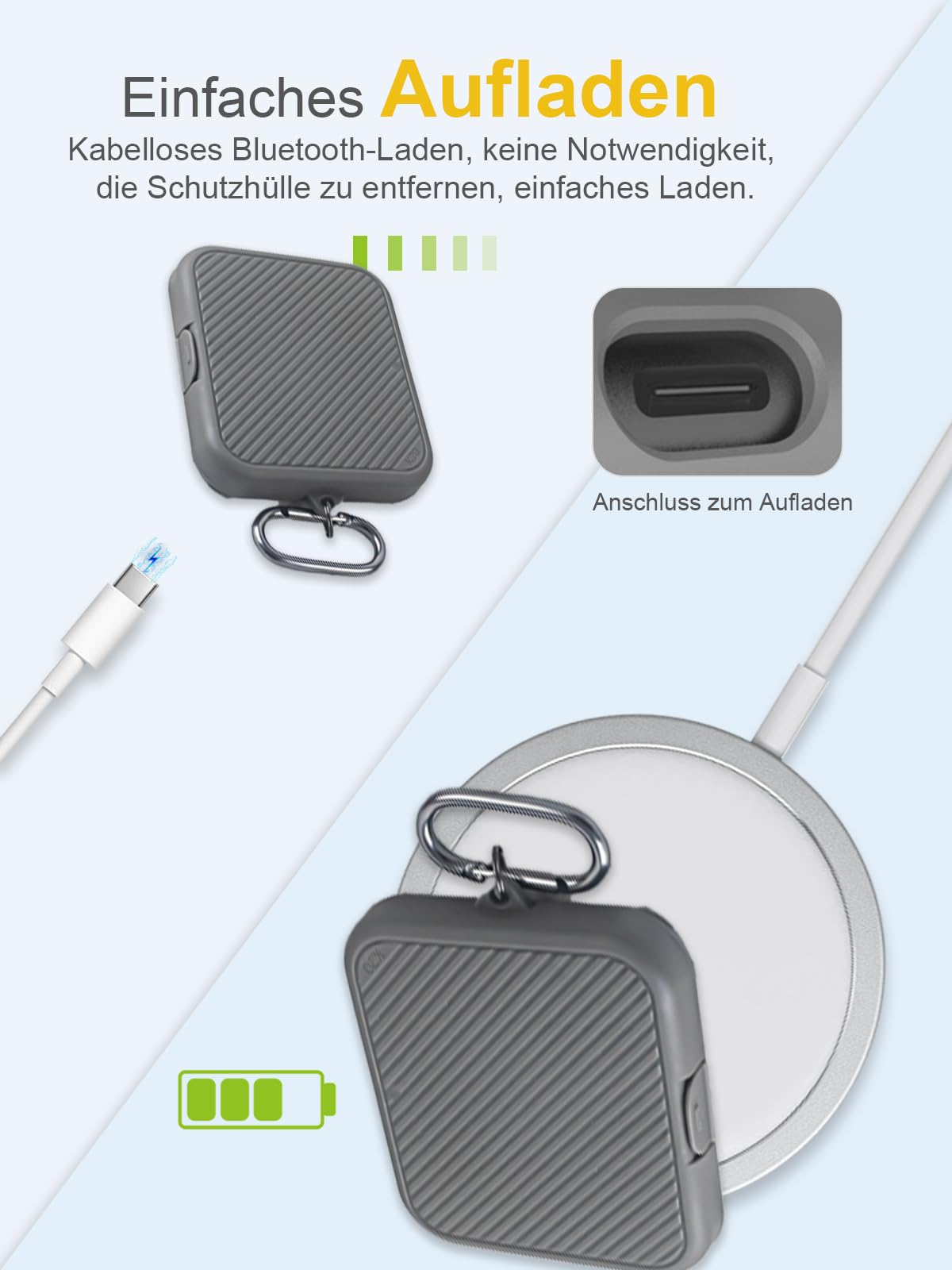 Étui Plaud NotePin S AI Enregistreur vocal Housse silicone résistant chocs rayures Gris