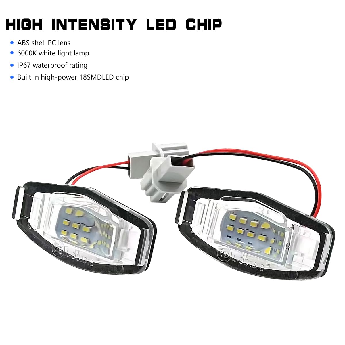 HZEL 2PCS Car LED License Plate Light, 6000K Bright Vehicle Tag Lamp Assembly Kit, OEM# 34106SNBA01 Auto Tag Light Replacement Accessories, Compatible with Ciimo Crider Legend