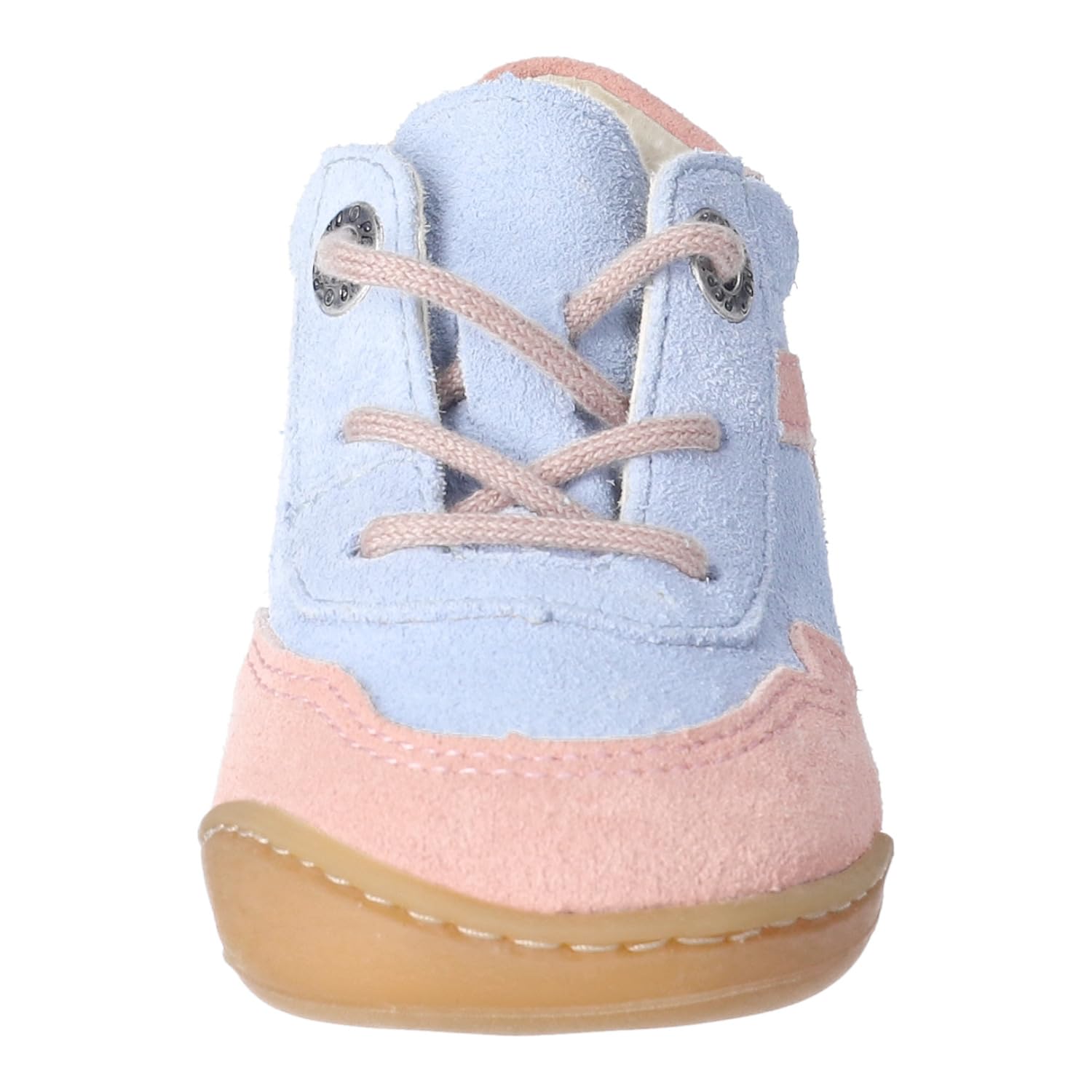 RICOSTA Mädchen Schnürhalbschuhe Eddy, Kinder Lauflernschuhe, Weite: MITTEL, lose Einlage, Barfuß-Schuh, Halbschuhe, Himmel/rosa (120), 23 EU