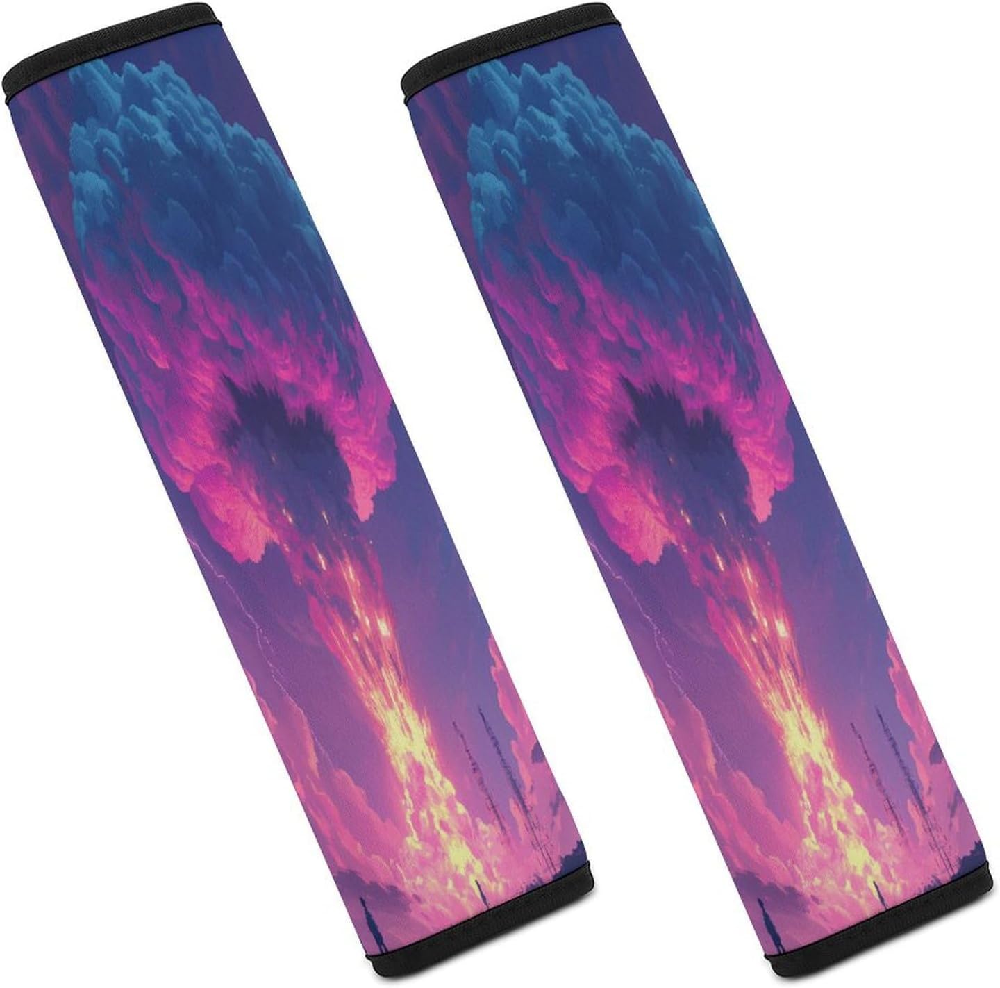 Nuclear Mushroom Cloud Car Seat Strap Covers Soft Seat Strap Shoulder Pads Seatbelt Covers for All Car Seats 2PCS